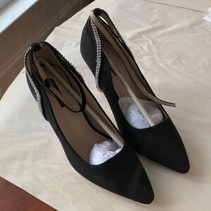 Elegant Black Heels with Rhinestone Accents